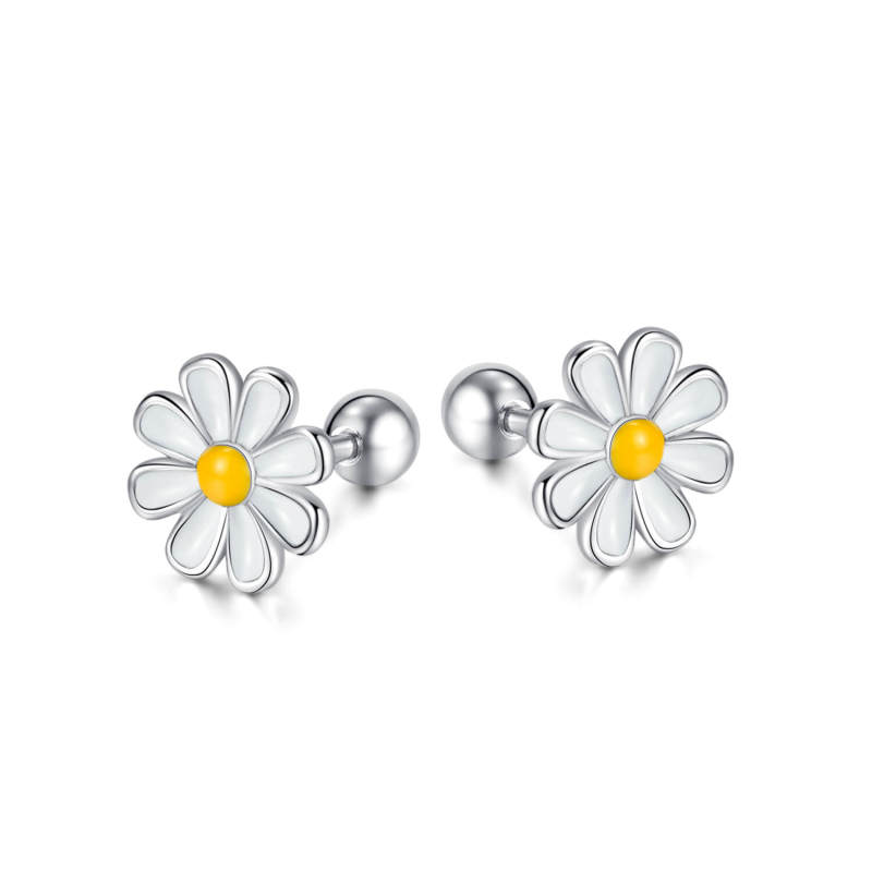 Wholesale Stainless Steel Little Daisy Earrings