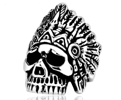 Wholealse Stainless Steel Skull Chief Rings