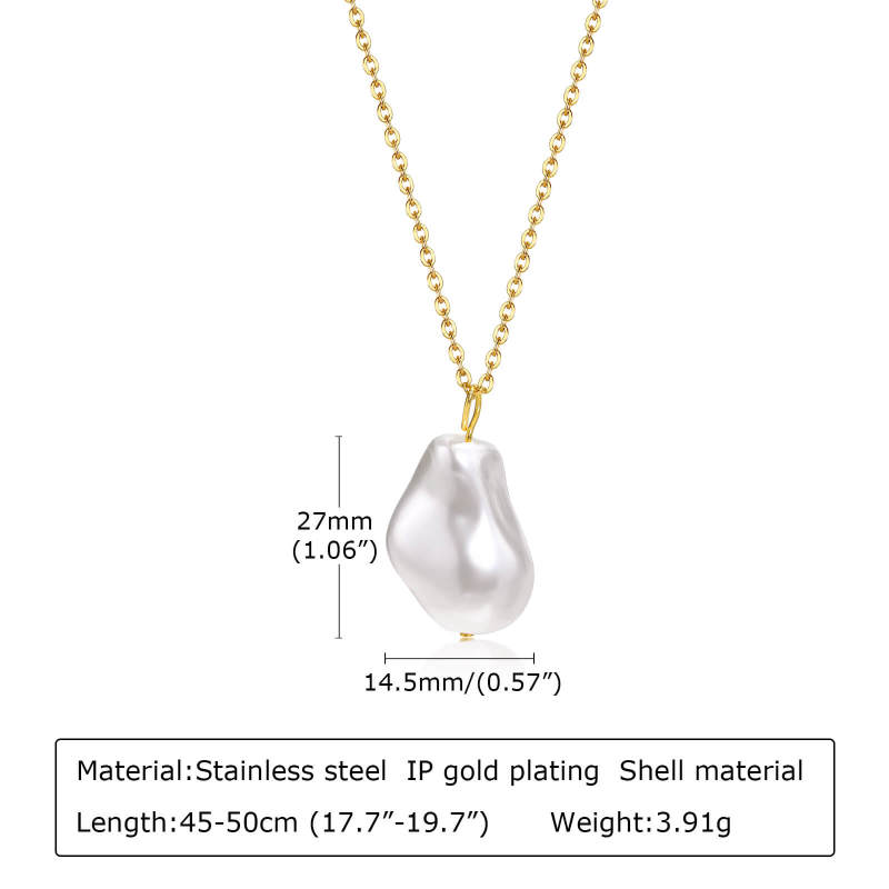 Wholesale Steel Baroque Pearl Pendant Necklace