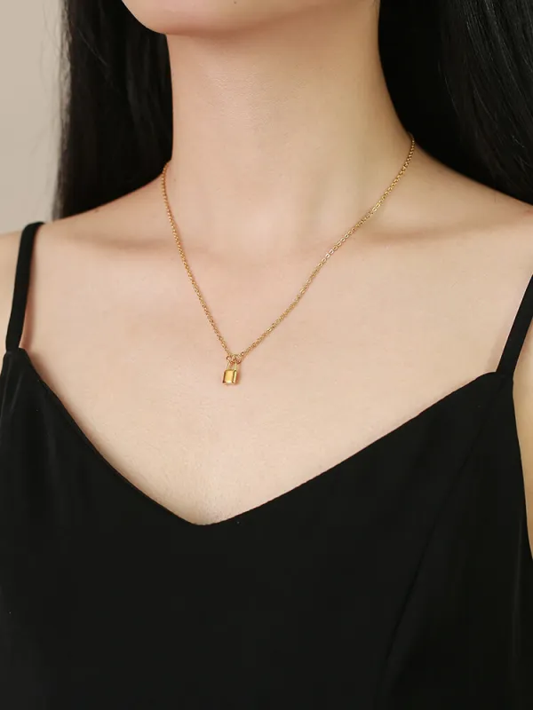 Wholesale Stainless Steel Lock Pendant Necklace