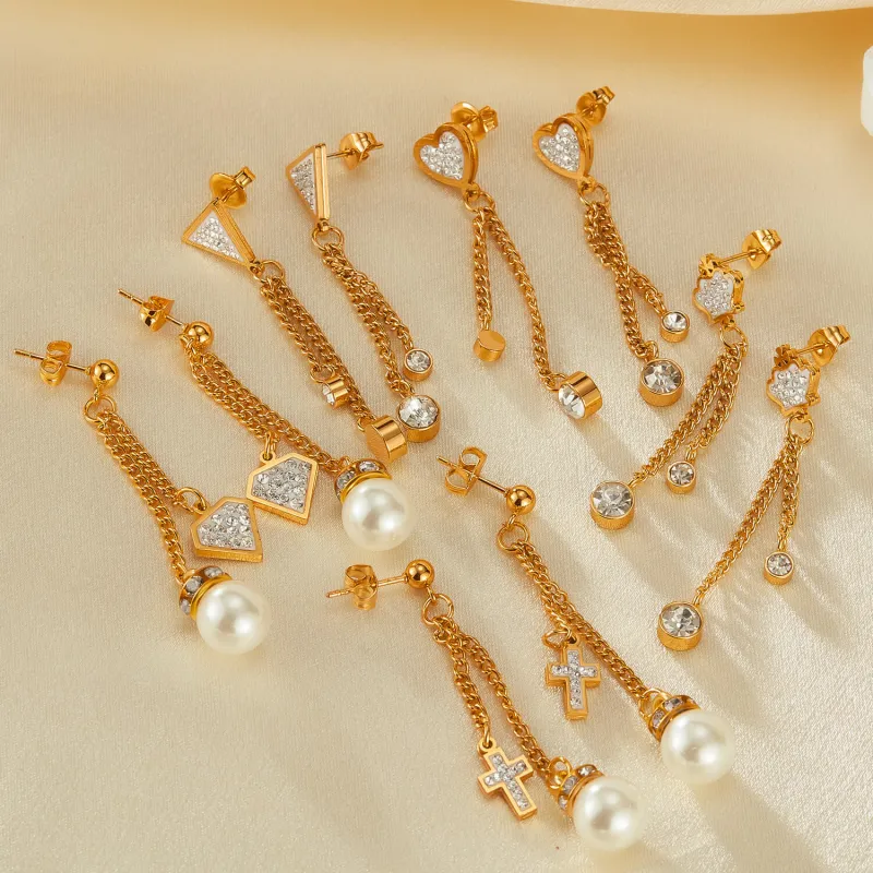 Wholesale Stainless Steel CZ Earrings