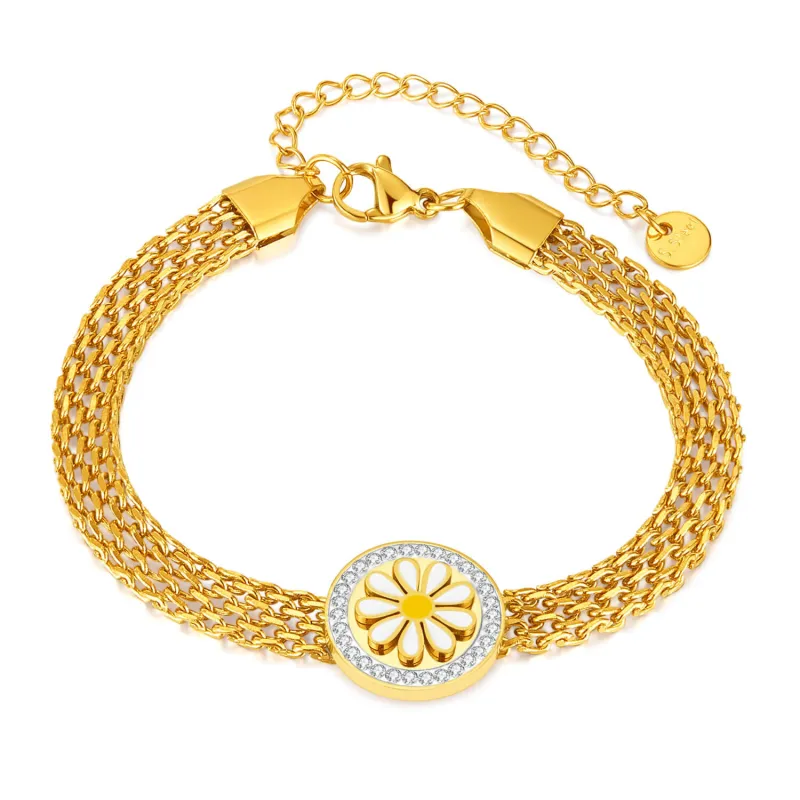 Wholesale Stainless Steel Daisy Bracelet