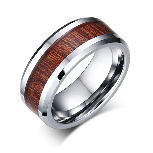 8mm Tungsten Carbide Bevel Edge Rings Wholesale