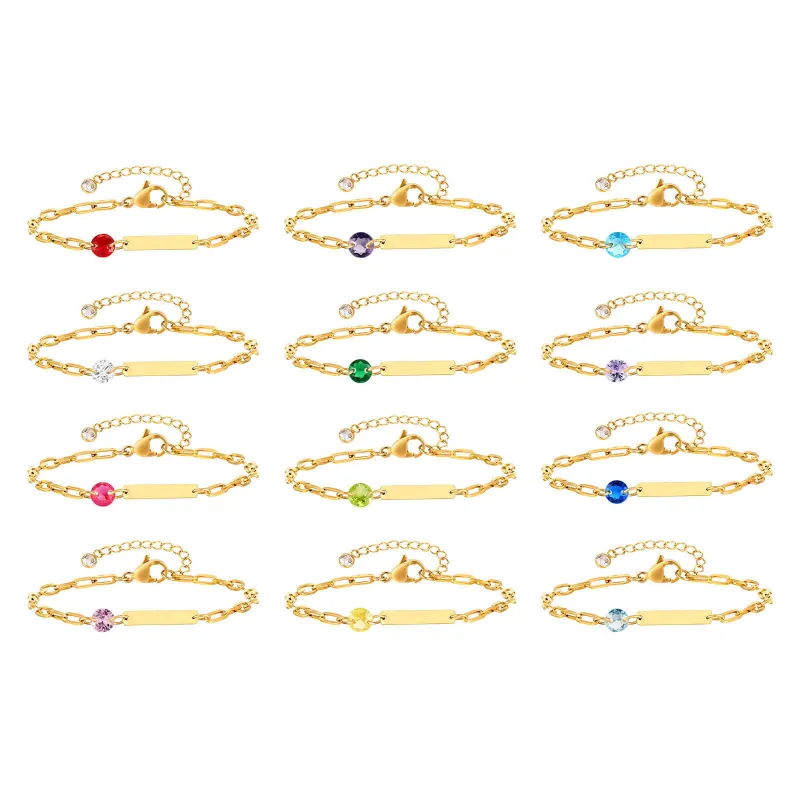 Wholesale Stainless Steel Birthstone Bracelet
