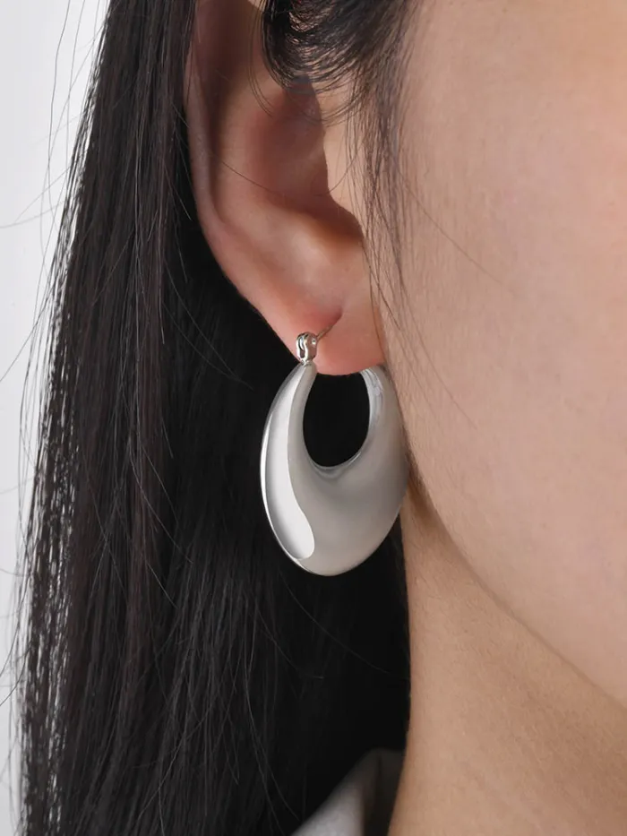 Wholesale Stainless Steel Chunky C Earrings