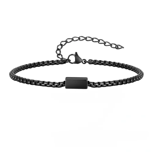 Wholesale Stainless Steel Black Rectangle Bracelet