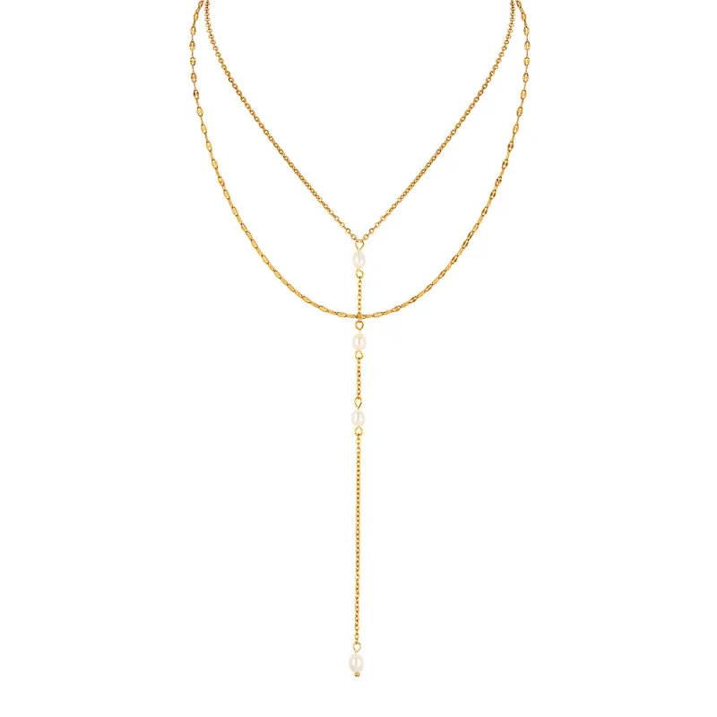 Wholesale Stainless Steel Imitation Pearl Necklace