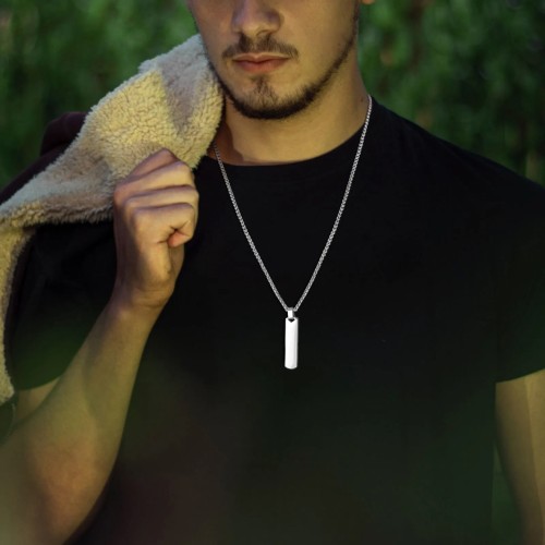 Initial Bar Necklace for Men