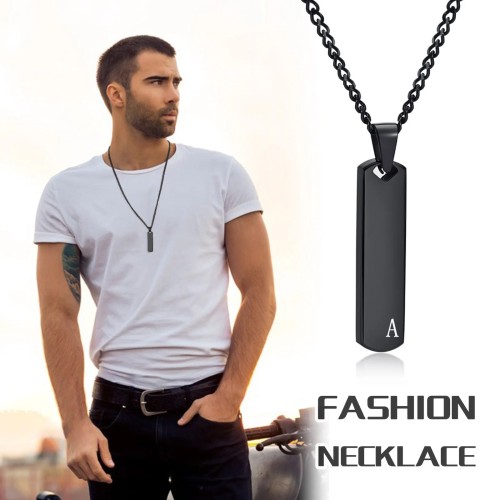 Initial Bar Necklace for Men