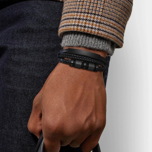 Personalized Braided Leather Bracelet for Men