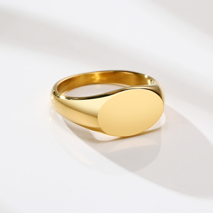 Wholesale Steel Women's Engraving Signet Ring