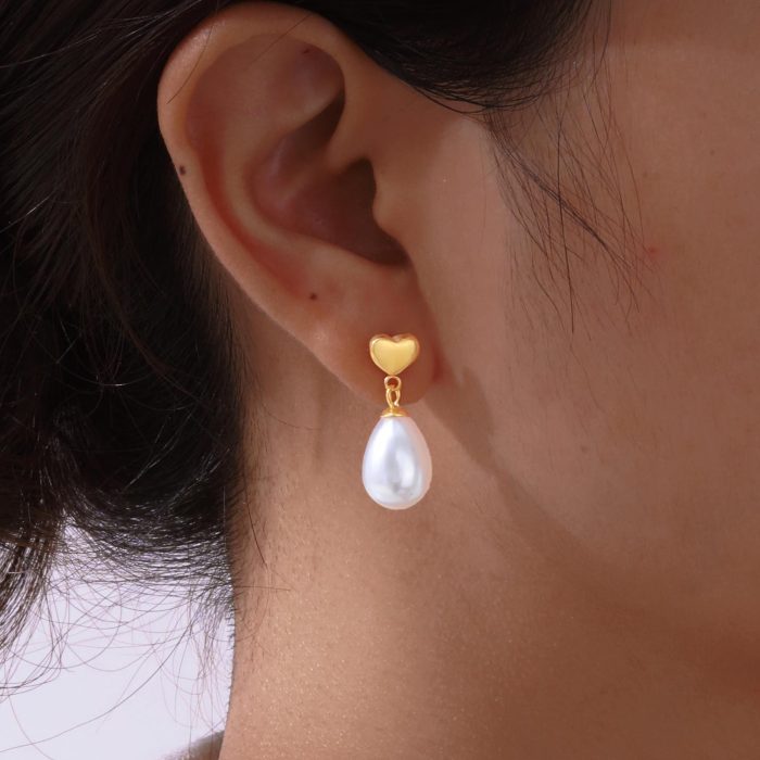 Wholesale Stainless Steel Zirconia Pearl Earrings