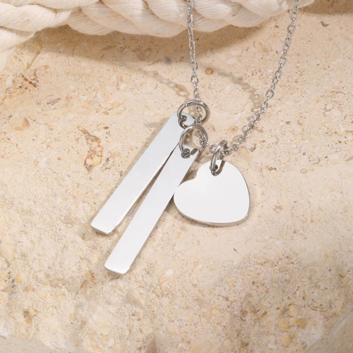 Wholesale Stainless Steel Engravable Bar Necklace