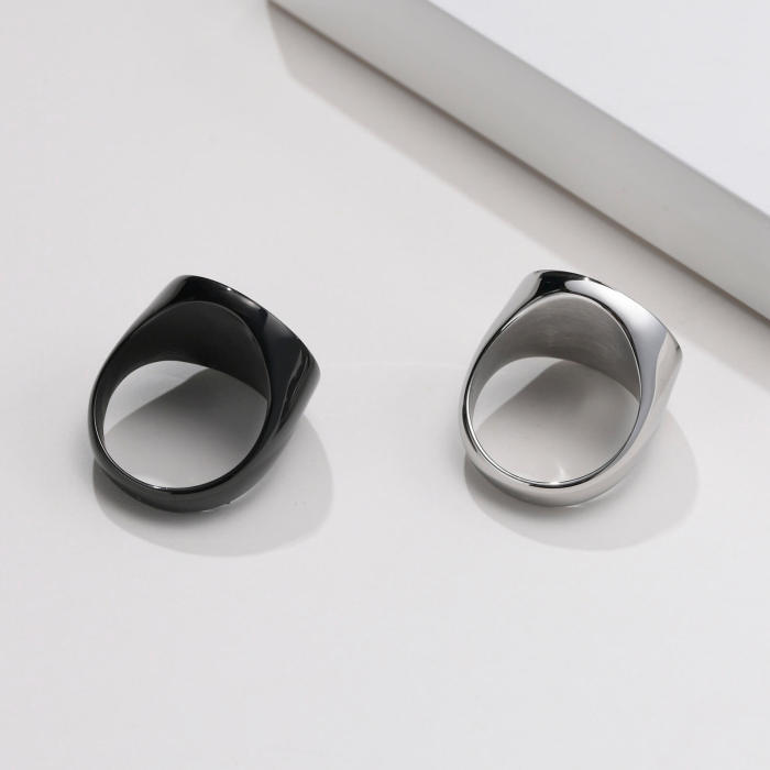 Wholesale Stainless Steel Compass Signet Band Ring