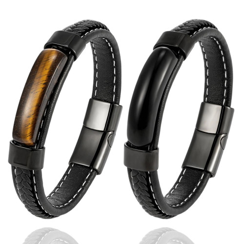 Wholesale Men's Natural Stone Leather Bracelet