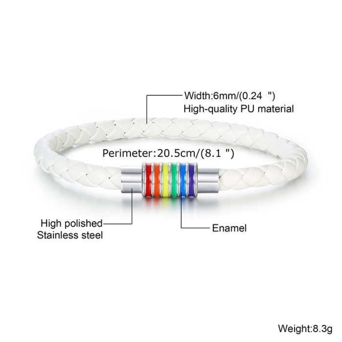 Wholesale Stainless Steel Rainbow Flag Pride Bracelet