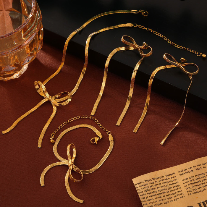 Wholesale Stainless Steel Bow Jewelry Set