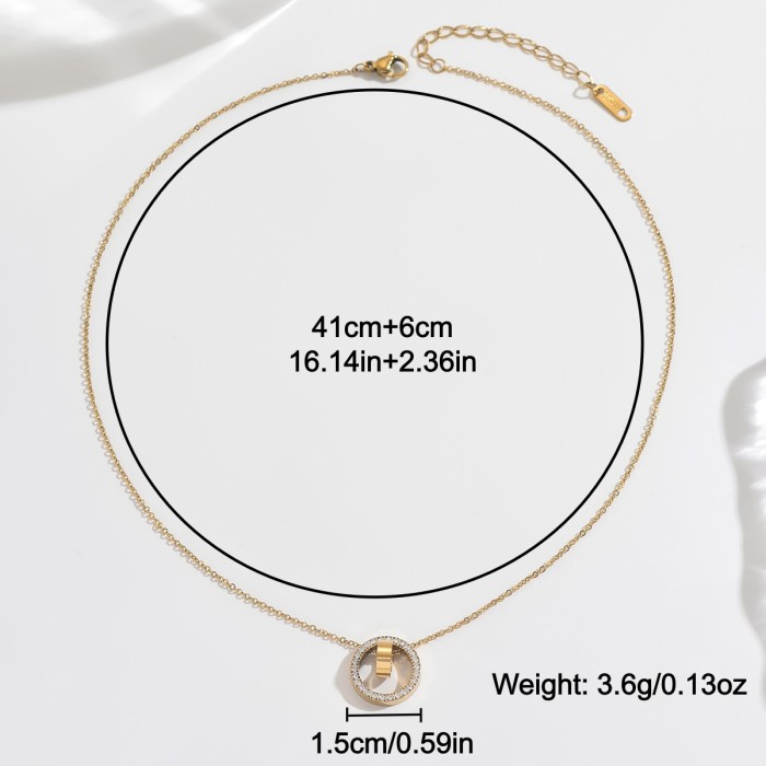 Wholesale Stainless Steel Interlocking Circles Necklace