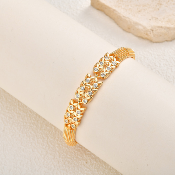 Wholesale Luxury Gold Plated Wheat Link Bracelet
