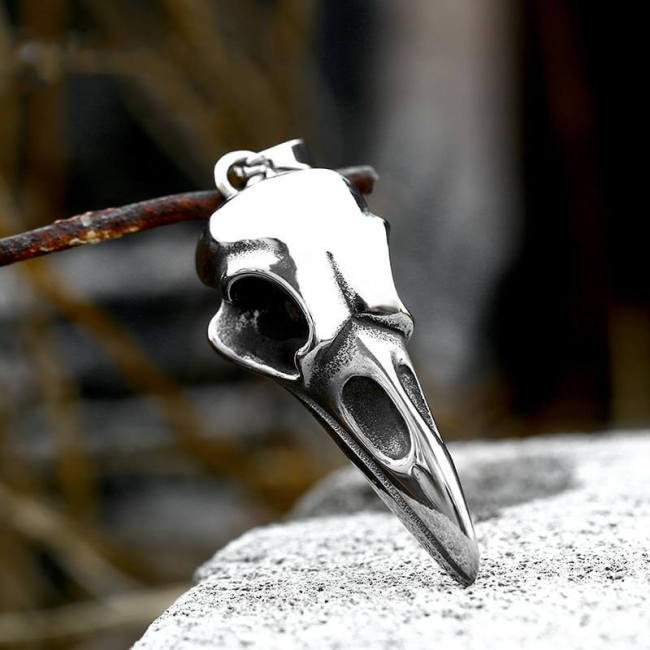 Wholesale Stainless Steel Raven Skull Pendent