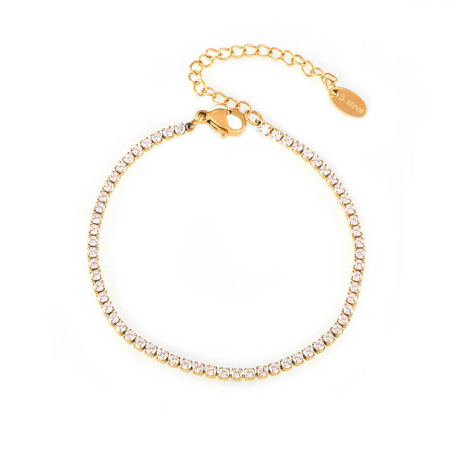 Wholesale Stainless Steel Sparkling 2mm Tennis Bracelet
