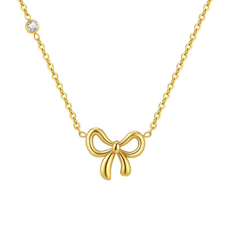 Wholesale Stainless Steel Bow Necklaces