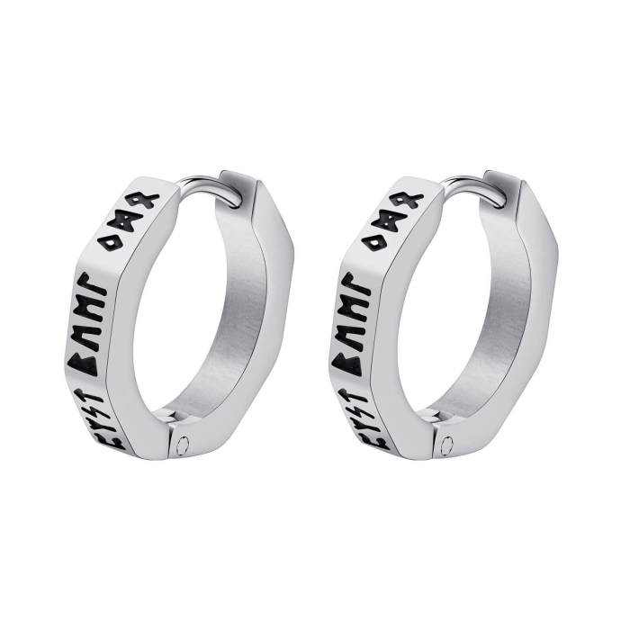 Wholesale Stainless Steel Viking Geometric Huggie Earrings