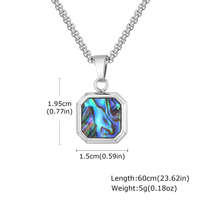 Wholesale Stainless Steel Men's Octagonal Enamel Pendant