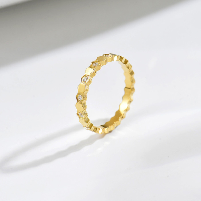 Wholesale Stainless Steel Minimalist CZ Pave Stacking Ring Set