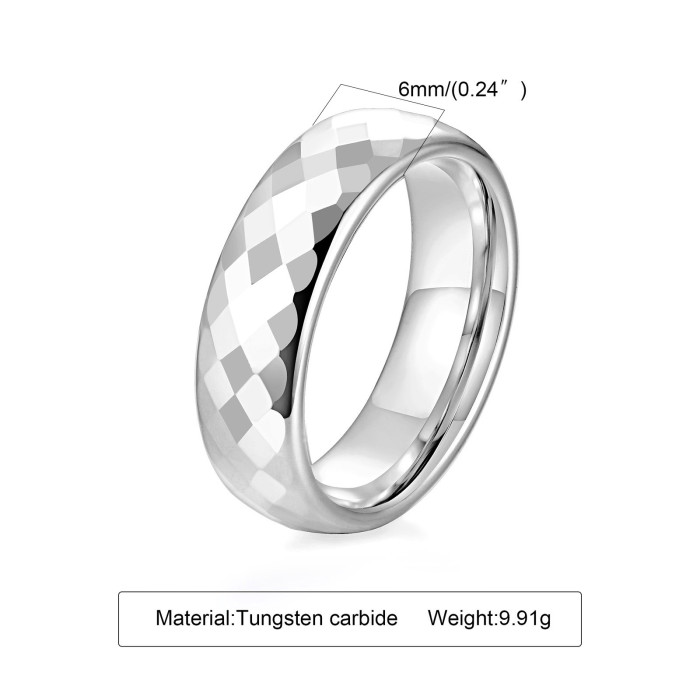 Wholesale Diamond Faceted Tungsten Wedding Bands