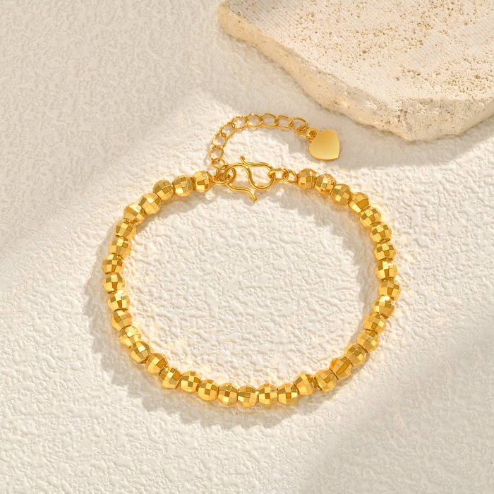Wholesale Gold Plated Faceted Bead Bracelet