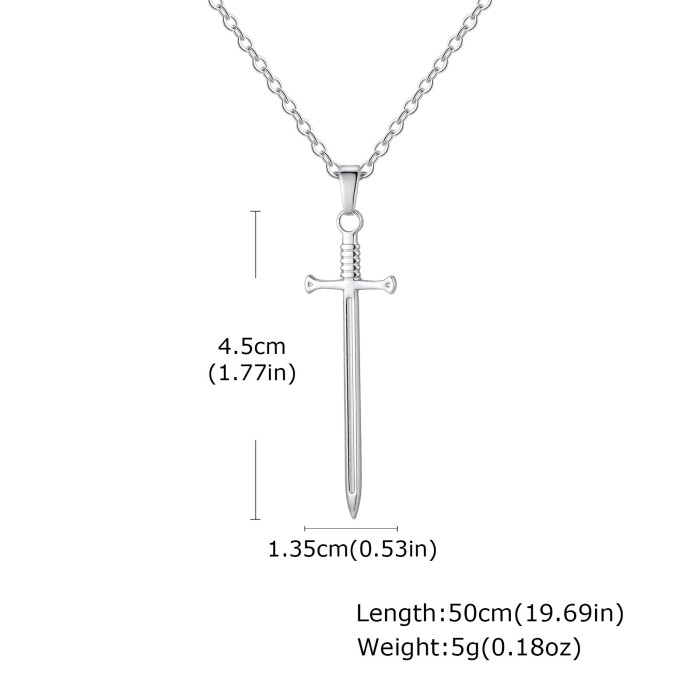 Wholesale Stainless Steel Sword Pendant Necklace