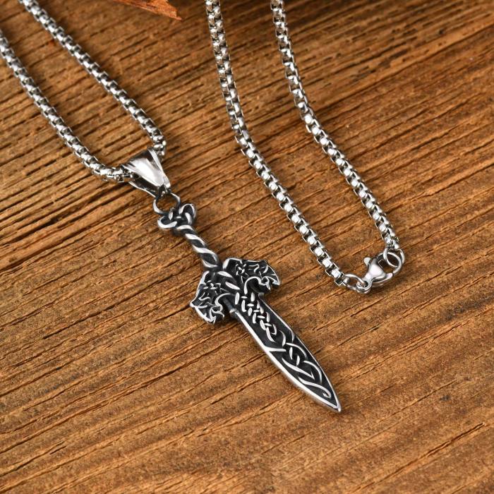 Stainless Steel Cross Dagger Pendant Wholesale