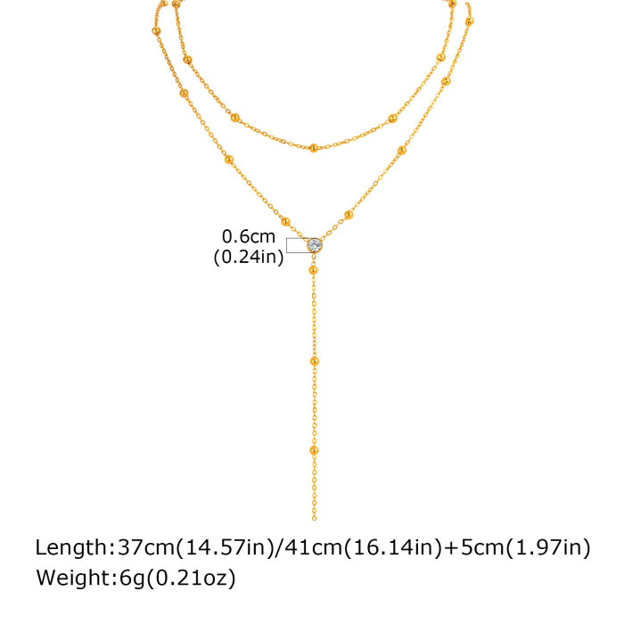 Wholesale Stainless Steel Double Layers Y Necklace