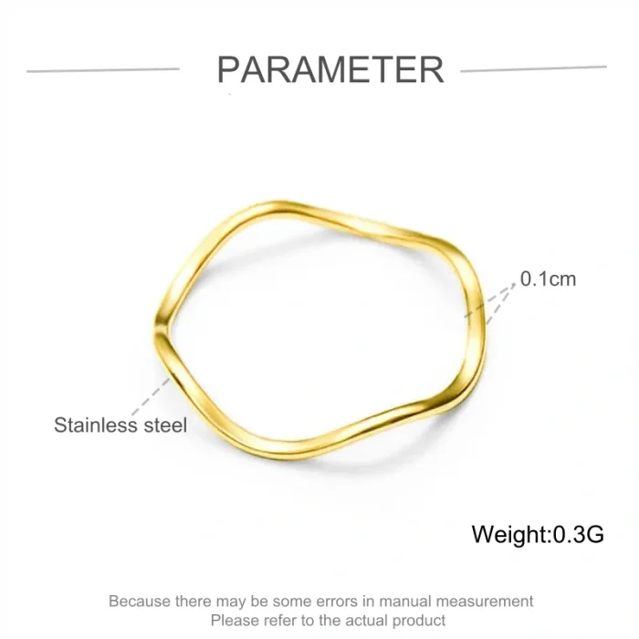 Wholesale Stainless Steel Thin Wave Ring