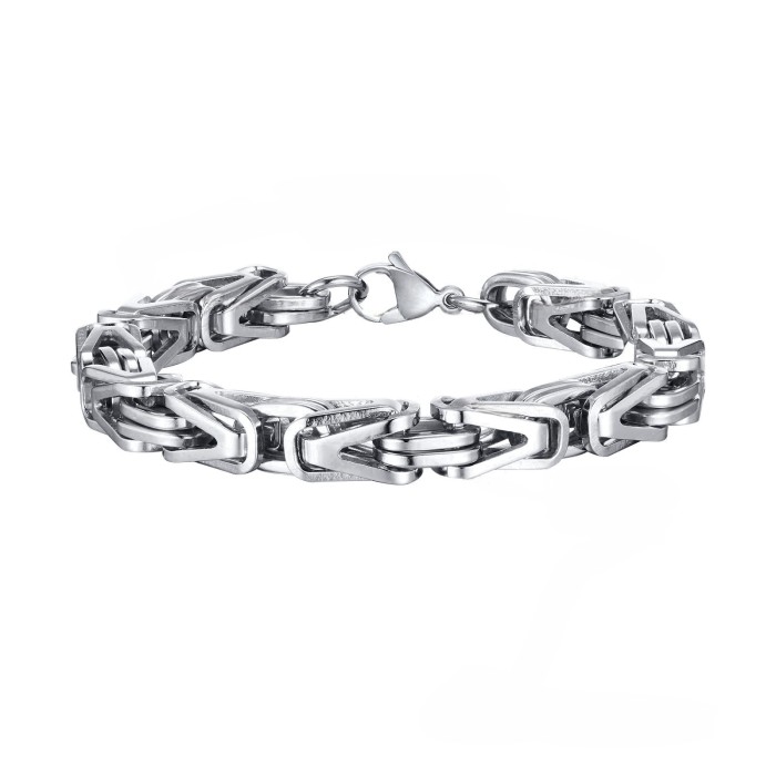 Wholesale Stainless Steel V-Shaped Byzantine Chain Bracelets