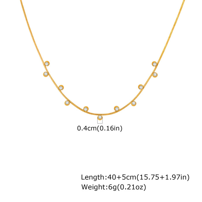 Wholesale Stainless Steel White Zirconia Necklace