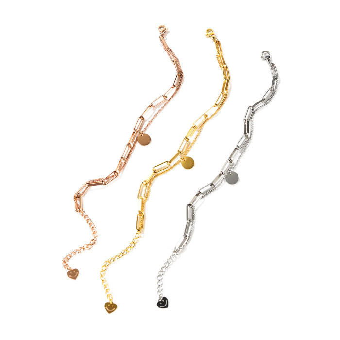 Wholesale Stainless Steel Paper Clip Chain Bracelet