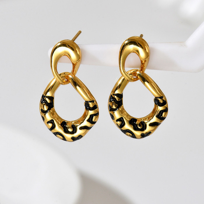 Wholesale Stainless Steel Leopard Earrings