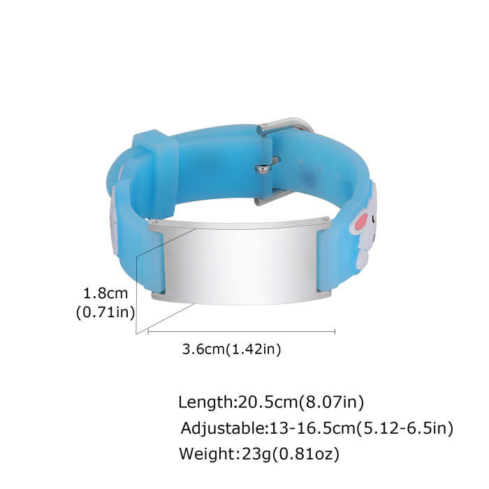 Wholesale Personalized Silicone Kids ID Bracelet