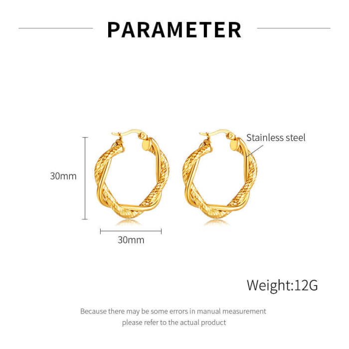 Wholesale Stainless Steel Twist Women Earring