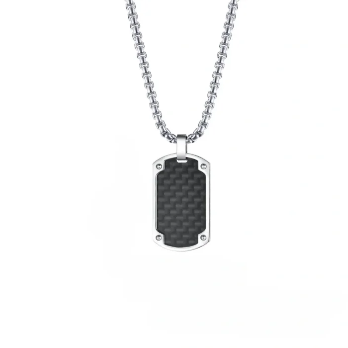 Wholesale Stainless Stee Carbon Fiber Dog Tag Pendant