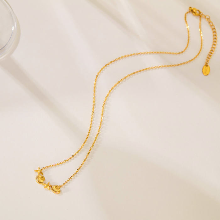 Wholesale Stainless Steel Starfish Shell Necklace