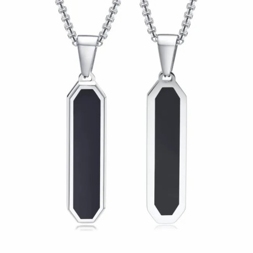 Wholesale Stainless Steel Men's Vertical Bar Octagonal Pendant