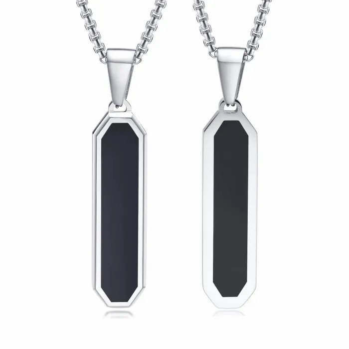 Wholesale Stainless Steel Men's Vertical Bar Octagonal Pendant