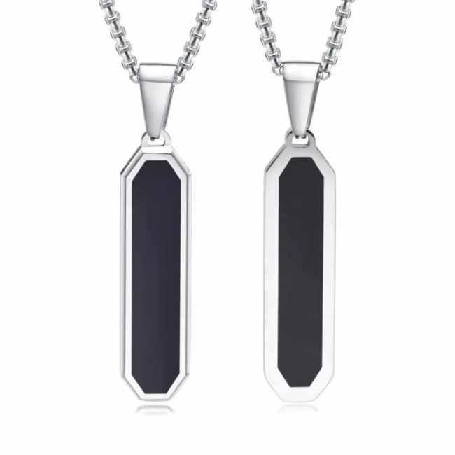 Wholesale Stainless Steel Men's Vertical Bar Octagonal Pendant