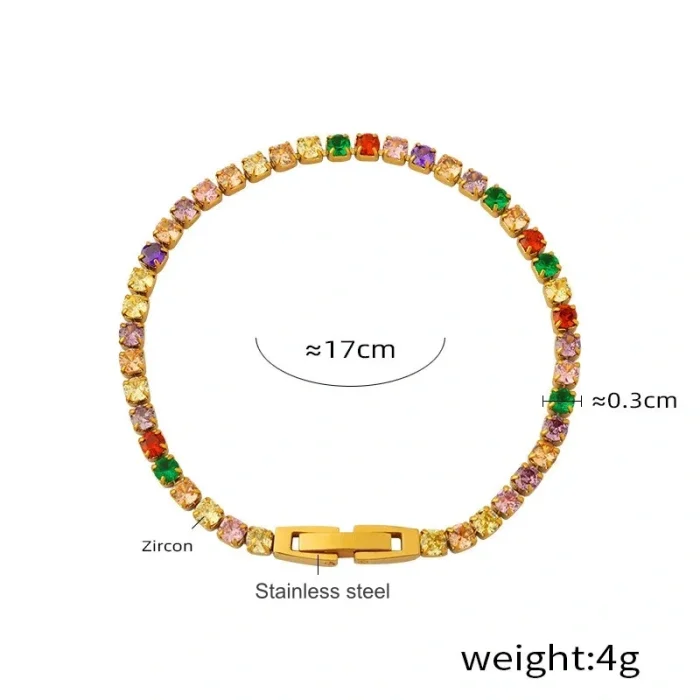 Wholesale Stainless Steel Gold Plated CZ Tennis Bracelet