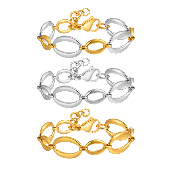 Wholesale Stainless Steel Oval Link Chain Bracelet