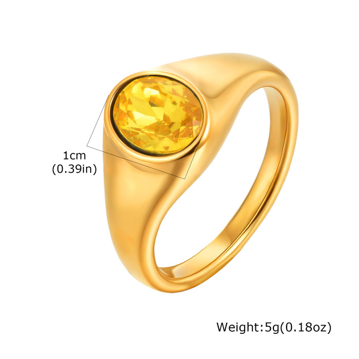 Wholesale Stainless Steel Oval Zirconia Ring