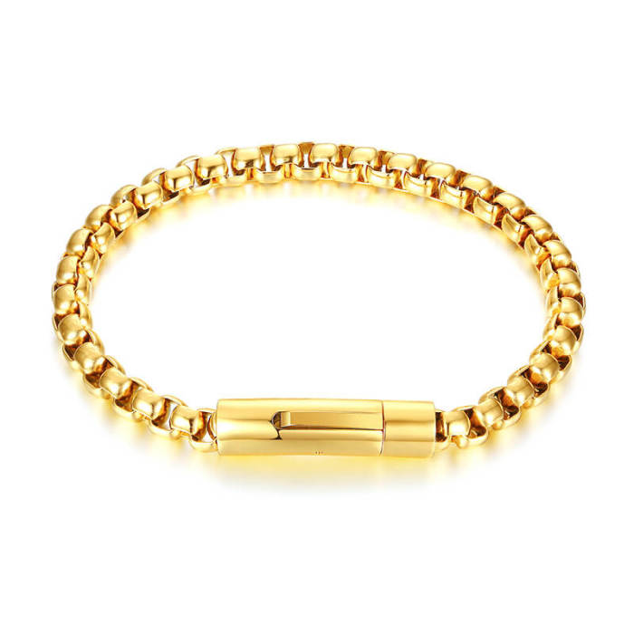 Wholesale Stainless Unique Round Box Chain Bracelet